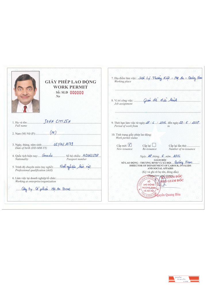 VIETNAM work permit